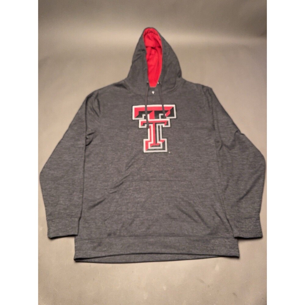 Fanatics Texas Tech Red Raiders Heather Charcoal Gray Sewn Hoodie Sweatshirt XL